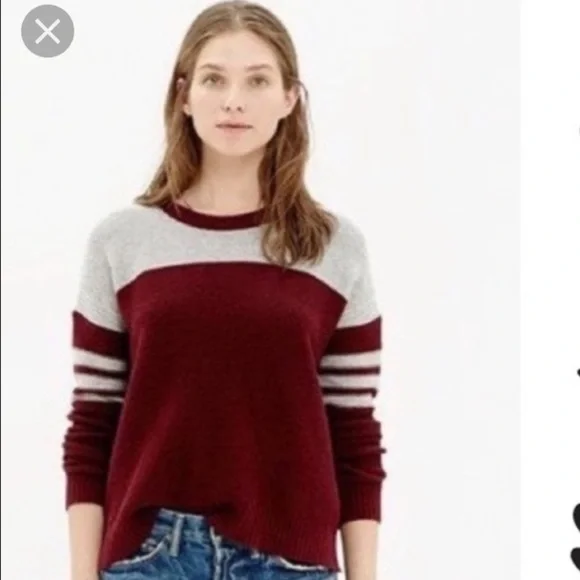 Madewell Sweaters Madewell Cotton Thermal Sweater In Maroon